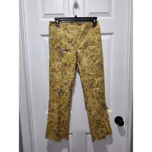 3B Vintage Gold Paisley Brocade Boot Cut Dress Pants Size‎ 5 Junior Womens USA